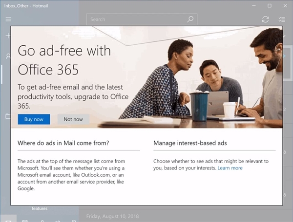 Windows 10郵件應(yīng)用驚現(xiàn)廣告？微軟緊急撤回