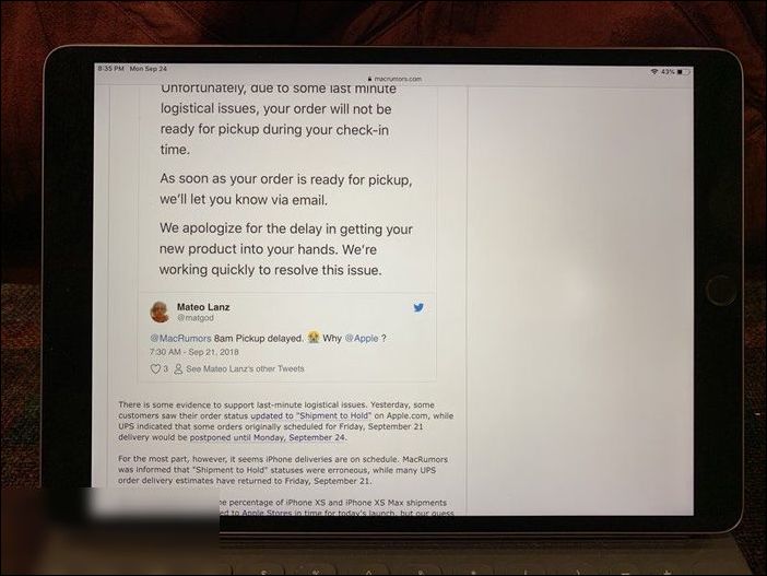 部分2017款iPad Pro屏幕出問題,Home鍵上方有亮點
