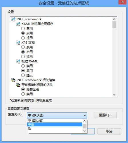 默認的安全級別